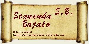 Stamenka Bajalo vizit kartica